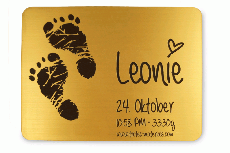 Laser engraved sign made with TroLase Metallic material