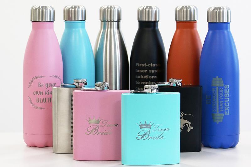 laserable hip flasks and bottles