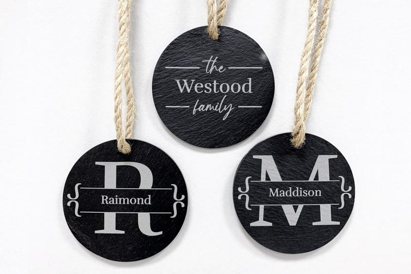 slate ornaments for personalization with laser