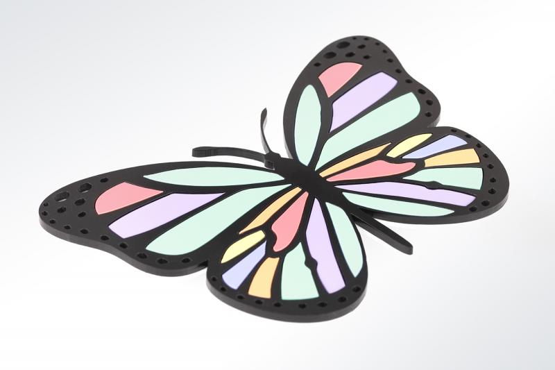 pastel acrylic glass butterfly