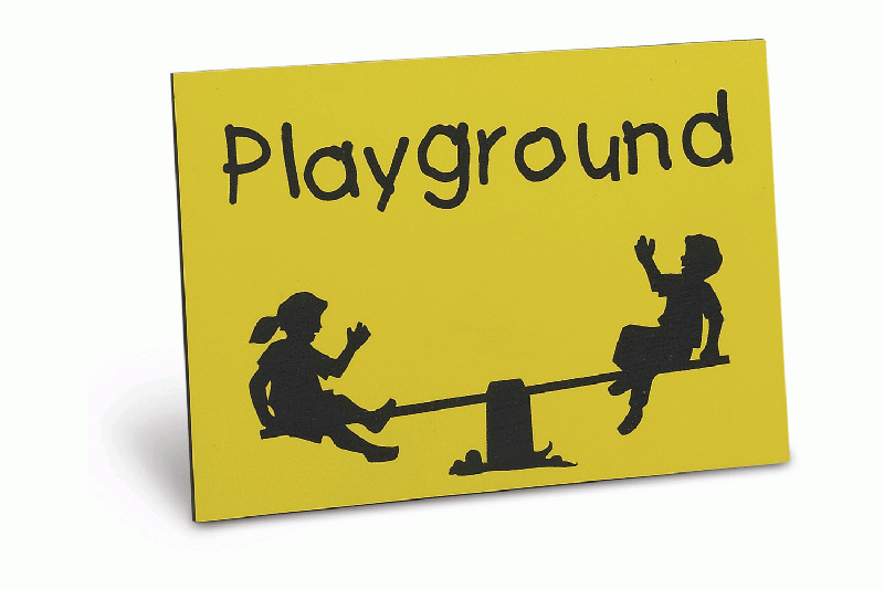 Playground proof rotary engraved sign made out TroPly HiGloss