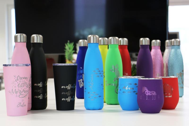 laserable bottles, mugs and tumblers
